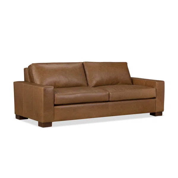 91'' Genuine Leather Sleeper Sofa