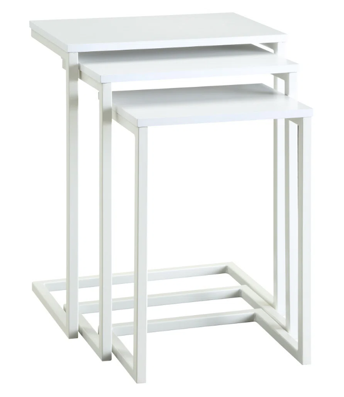 Kendrik - Solid Wood Top Nesting Tables - White