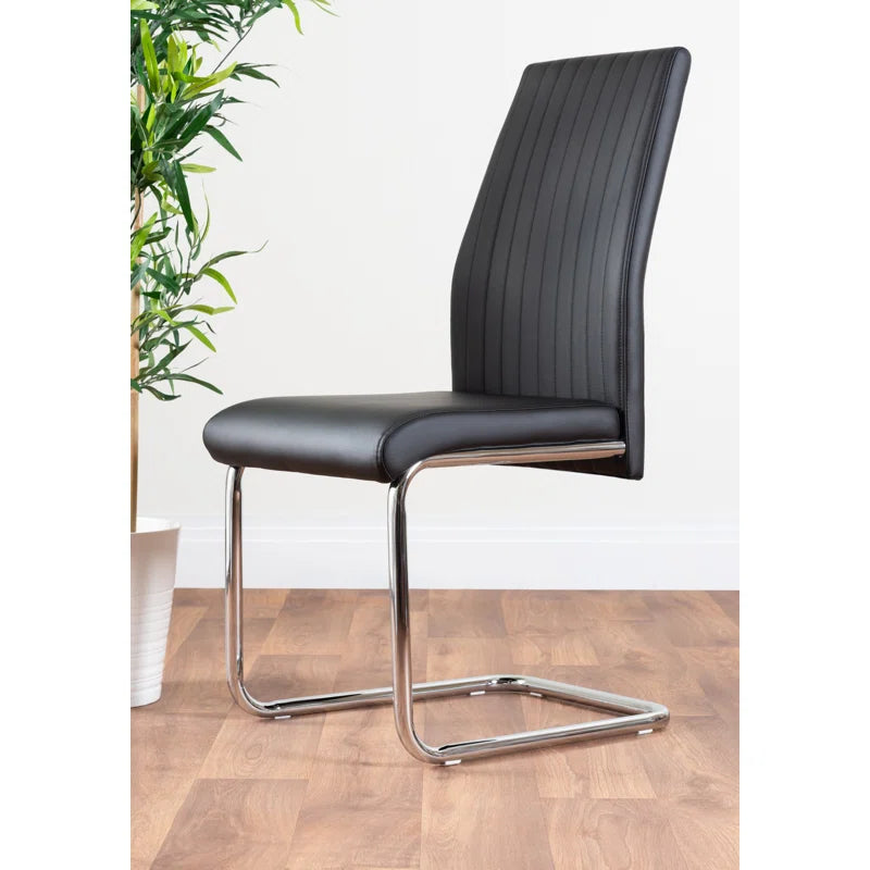 Black & Chrome Leg Dining Chair