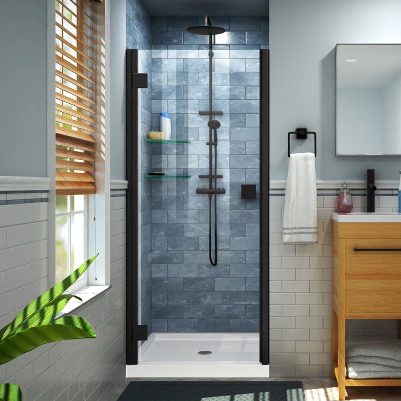 Hinged Semi-Frameless Shower Door 40" W x 72" H