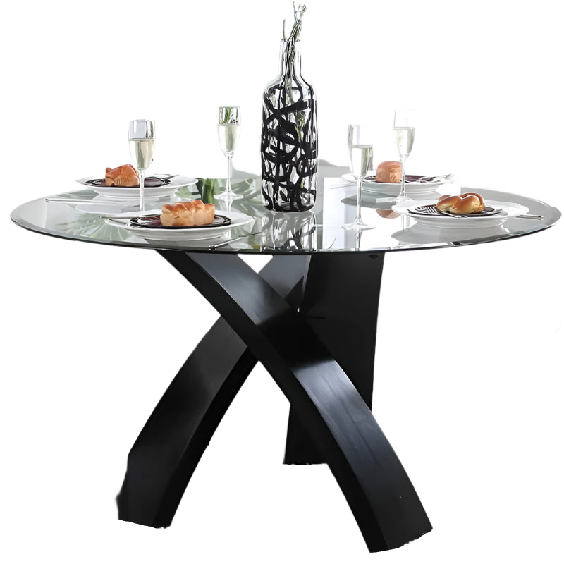 Table ronde en verre 52"