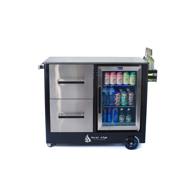 Outdoor Mobile Bar & Compact Refrigerator