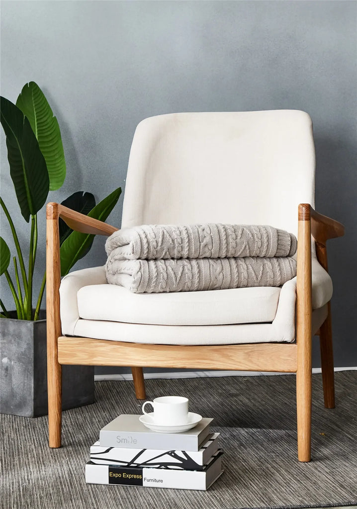 Throw Blanket – Beige – 51 X 63 in