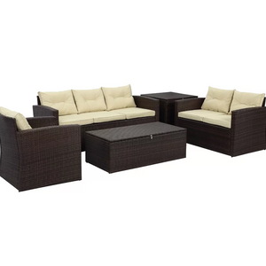 6 - Person Seating Group with Cushions & Storage