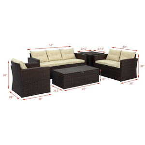 6 - Person Seating Group with Cushions & Storage