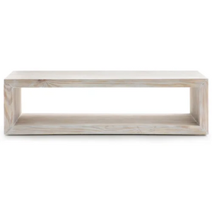 Solid Wood Floor Shelf Coffee Table with Storage