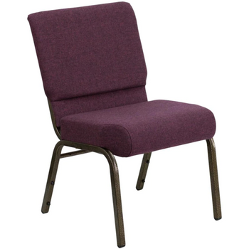 21''W Stacking Church Chair In Plum Fabric