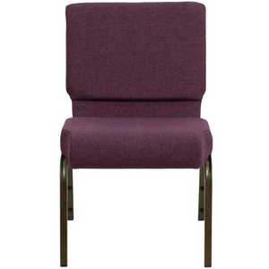 21''W Stacking Church Chair In Plum Fabric