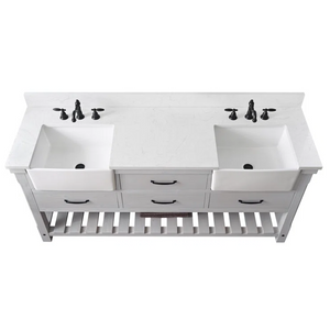 72'' Free-standing Double Bathroom Vanity with farmhouse sinks