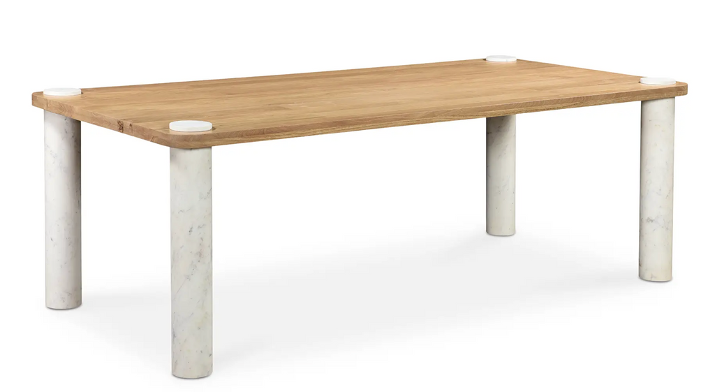 Solid Oak / White Marble Table