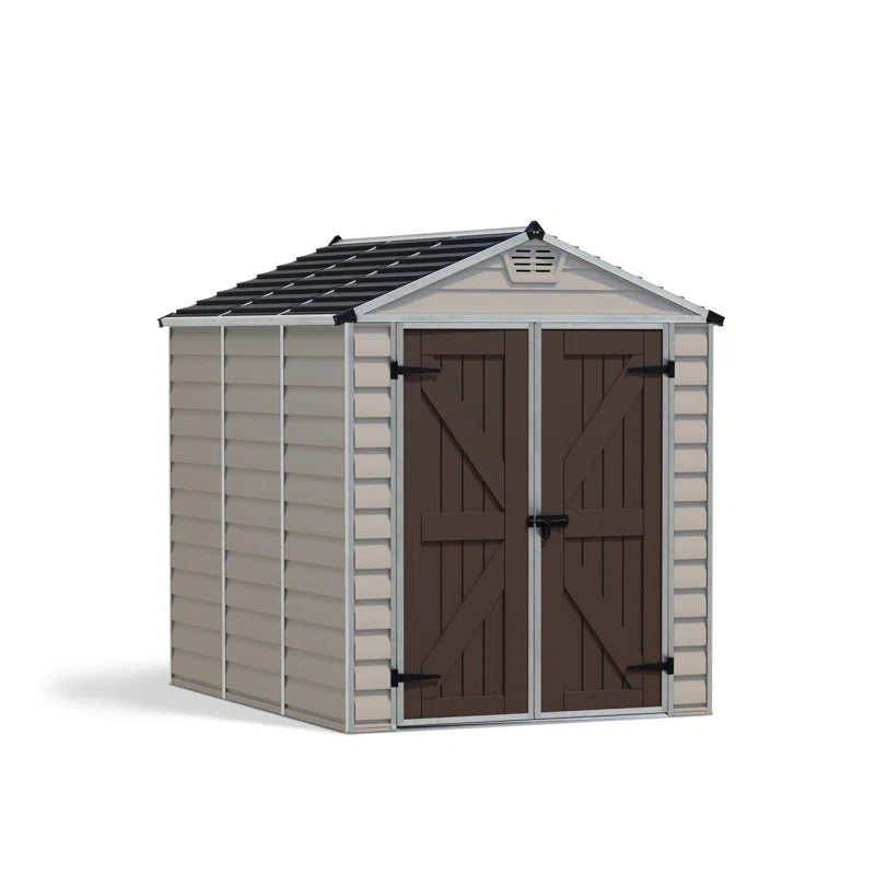 6 ft. x 8 ft. Garden Outdoor Storage Shed - Beige