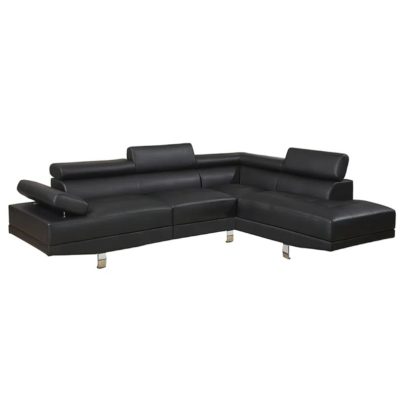 72" Wide Faux Leather Right Hand Facing Sofa