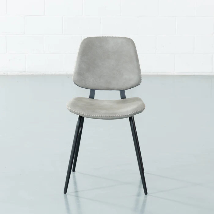Gray Leather Dining Chair