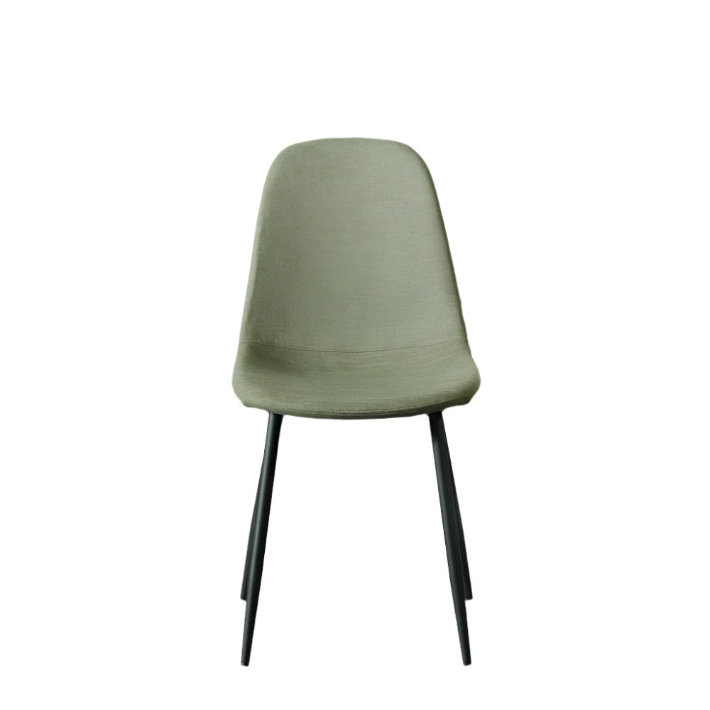 Chaise de salle à manger en tissu vert