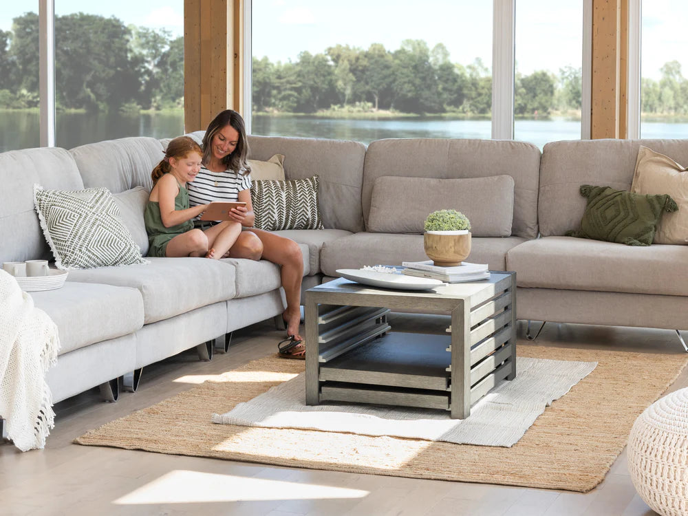 Silver Birch Transformer Coffee Table - Panel Storage