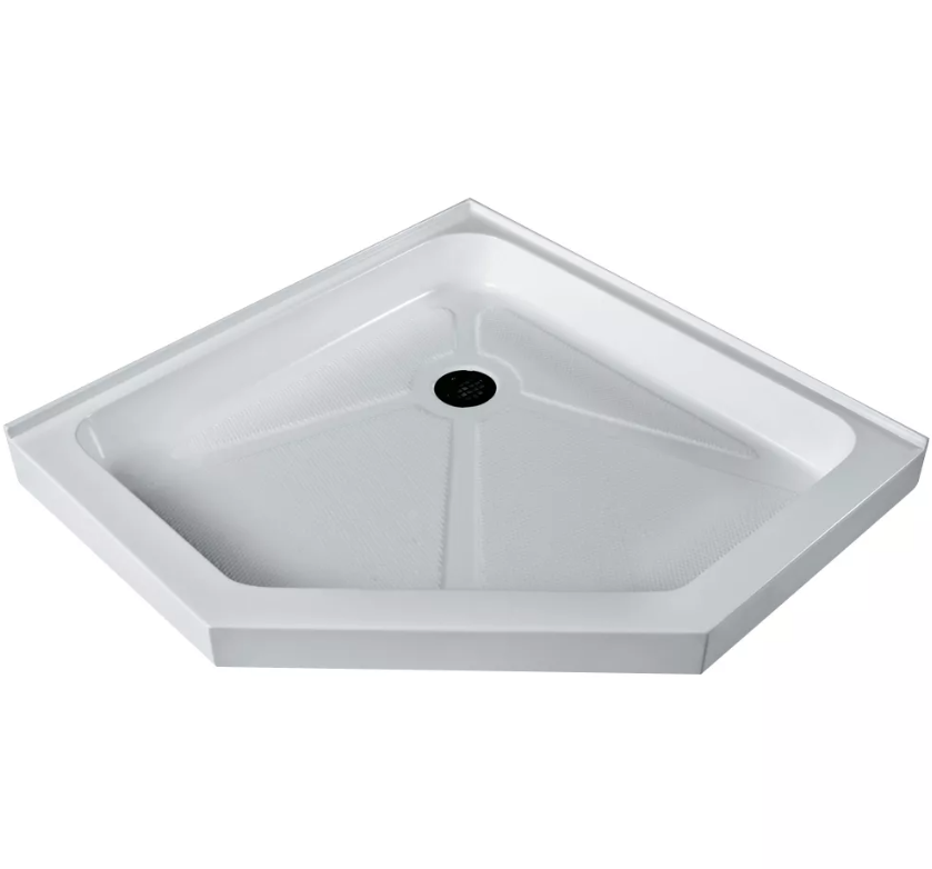 Vigo - Low Profile Neo-Angle Shower Base - 47" x 47" Short - White