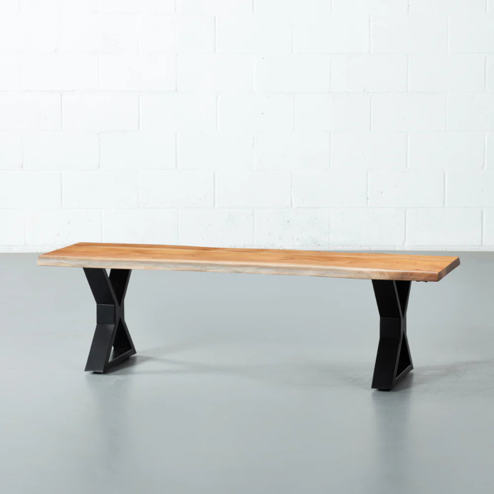 DANTON -  Bench with X Black Legs