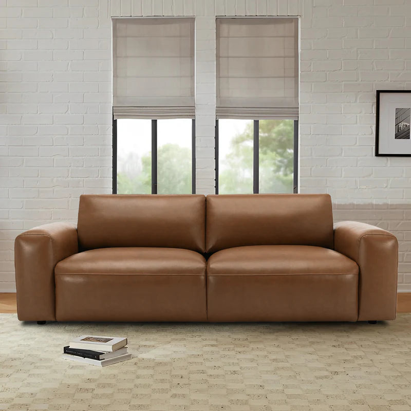 Mila - Leather Minimalist Sofa