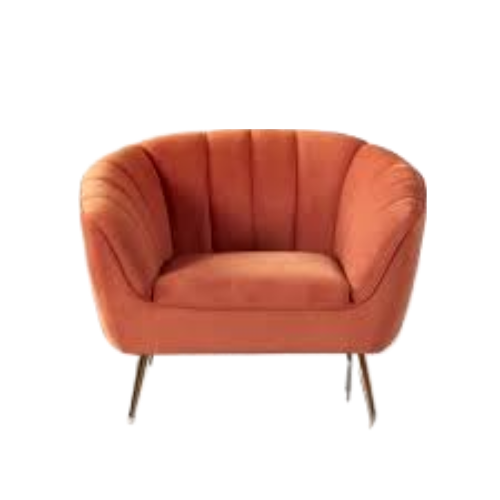 Audrey - Chaise en velours orange brûlé