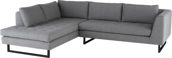 Janis - Left Facing Sectional Sofa - Grey