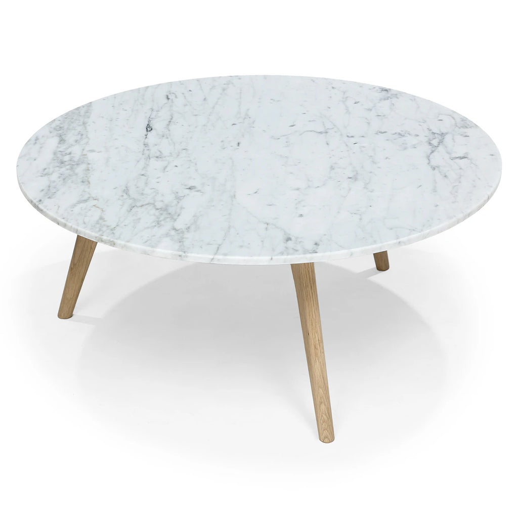 Marble and Oak Coffee Table