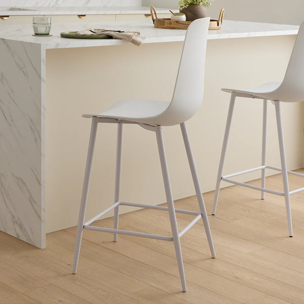 Tabouret de comptoir blanc pur