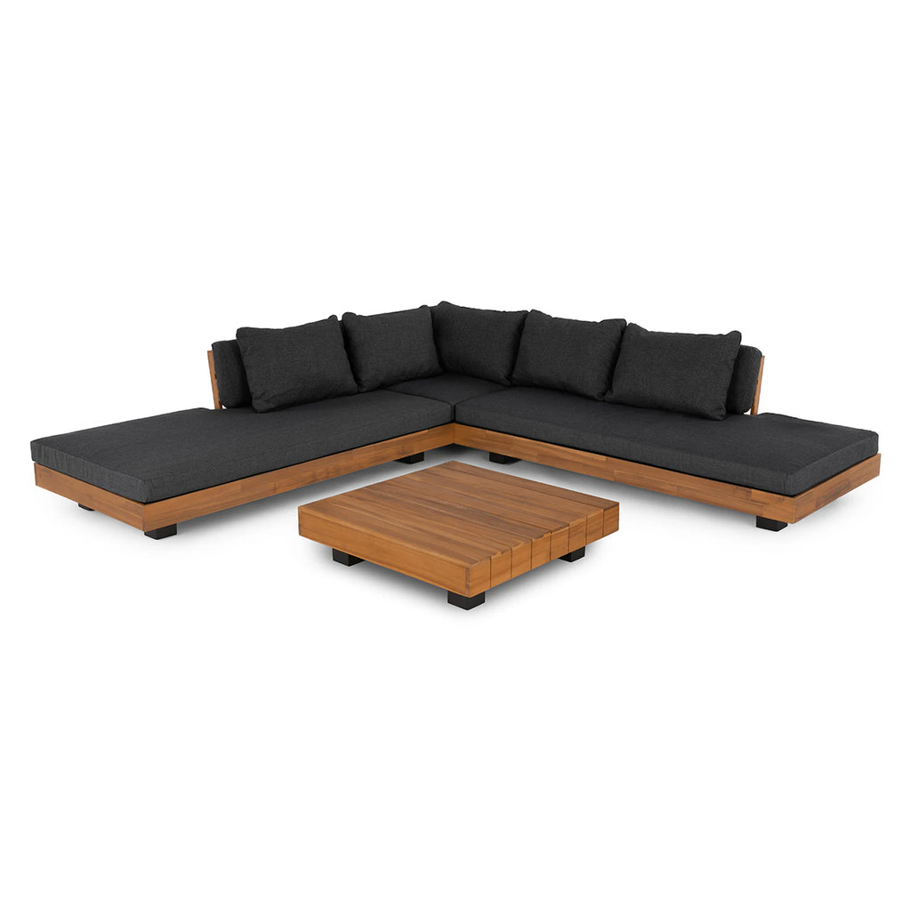 Slate Gray Low Corner Sectional & Coffee Table