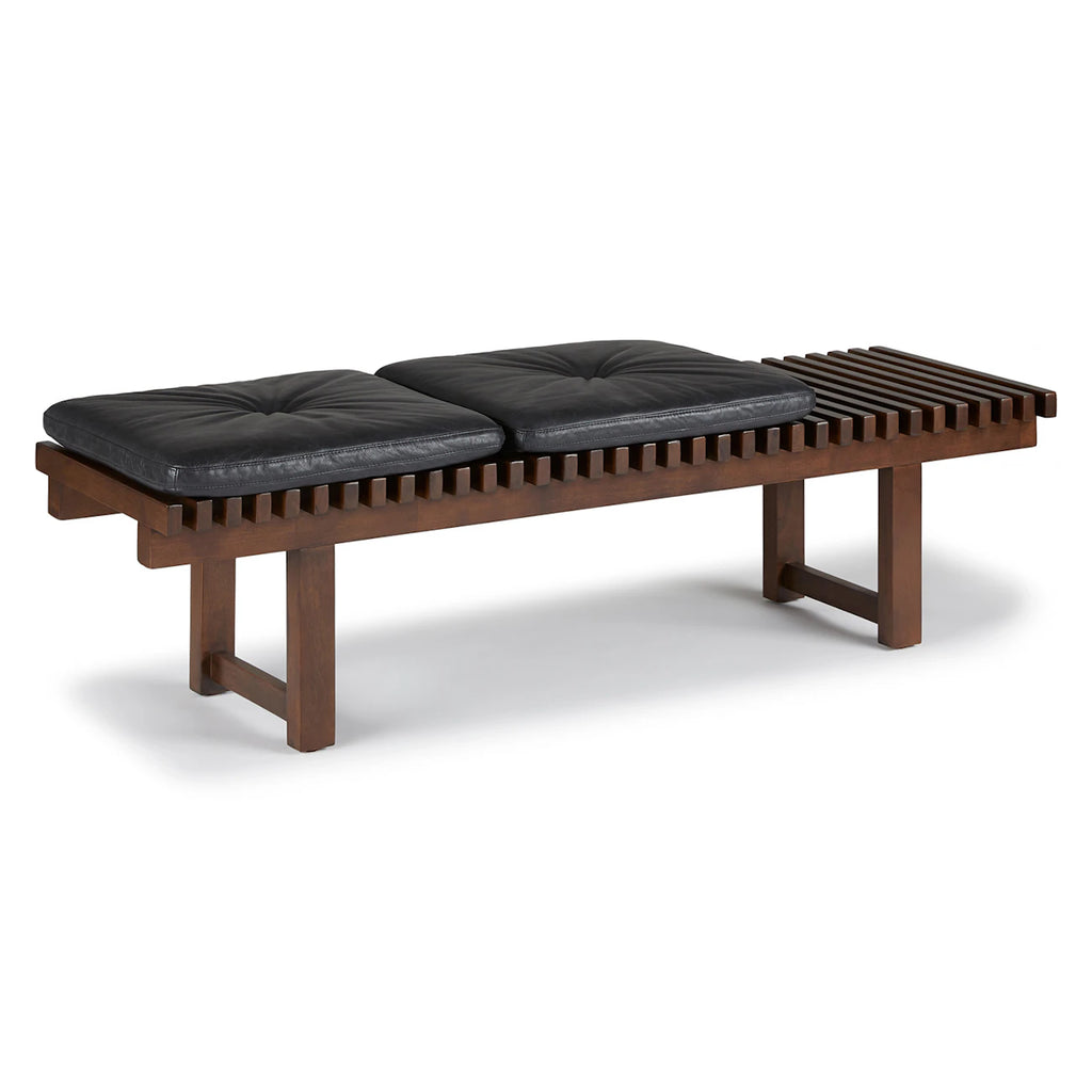 Leather Black Bench