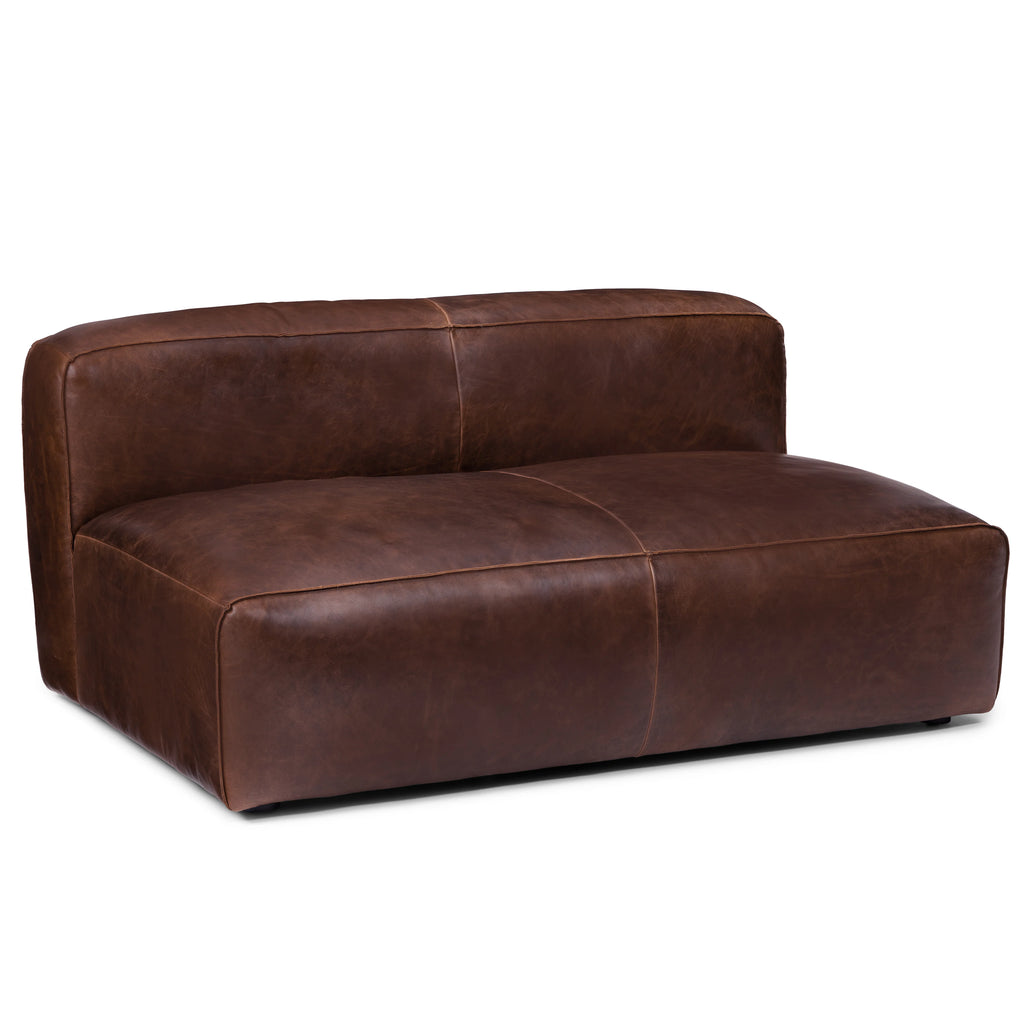 Segar - 56" Leather Loveseat - Indiana Brown