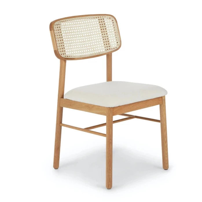 Rattan and Oak Dining Chair