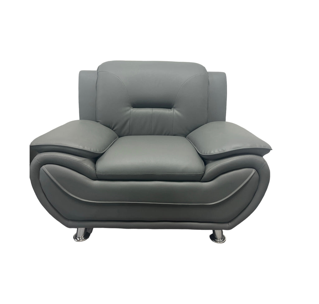 Grey Vegan Leather Armchairs