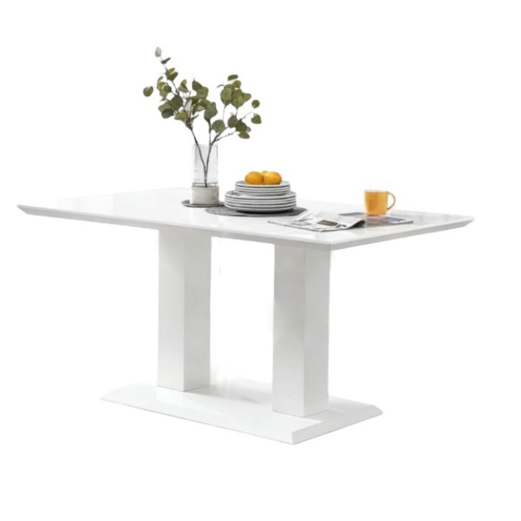 White lacker dining table