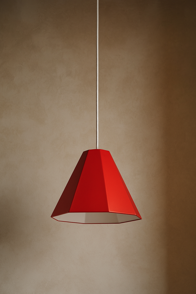 Dainolite - 1 Light Incandescent Pendant Polished Chrome with Red Shade