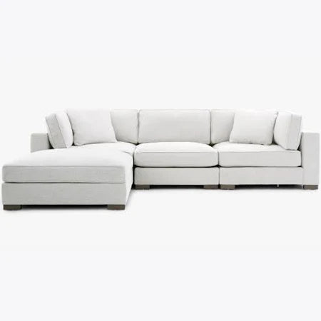 COASTAL 3-Piece Modular Sofa + Ottoman (Cream)