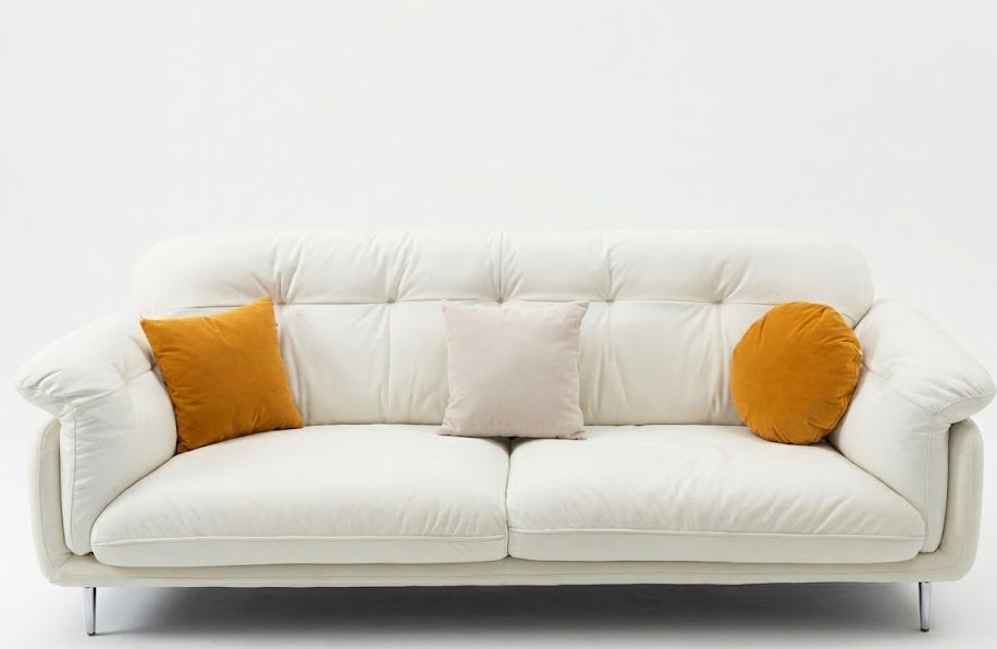 White Sectional Sofa With Yellow Accent Pillows