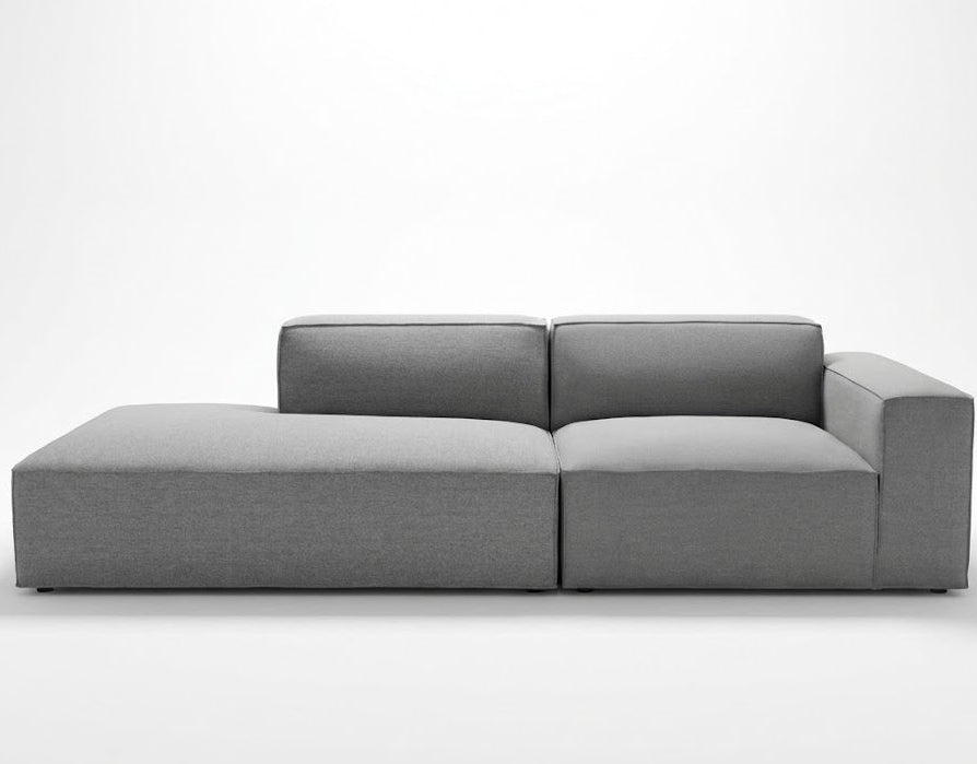Grey modular sectional sofa 2 seater
