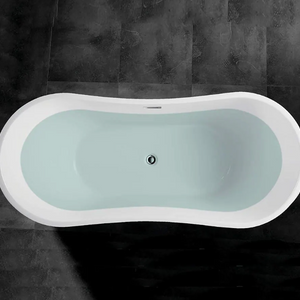 71" in. Acrylic Flatbottom Freestanding Bathtub in White
