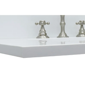 49'' Quartz Single Bathroom Vanity Top in White with Sink
