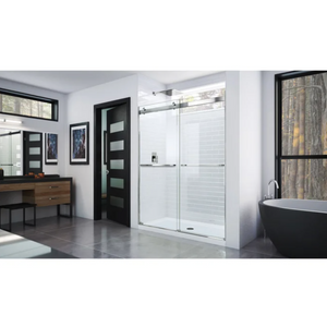 Chrome Essence 56'' - 60'' W x 76'' H Bypass Frameless Shower Door with Clear Glass