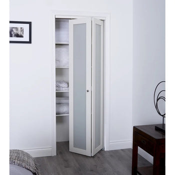 White 1-Lite Glass Bi-Fold Door