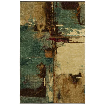 10’ x 14’ Abstract Blue/Beige/Brown Area Rug